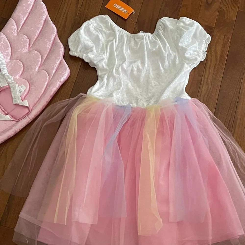 New Gymboree Girls Unicorn Tulle Dress Costume and Wings Size 10